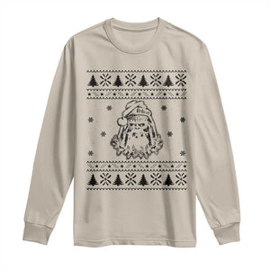 Bigfoot Santa Claus Long Sleeve Shirt Sasquatch Lovers Funny Xmas Ugly TS10 Sand Print Your Wear