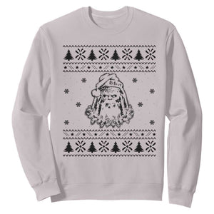 Bigfoot Santa Claus Sweatshirt Sasquatch Lovers Funny Xmas Ugly TS10 Ice Gray Print Your Wear