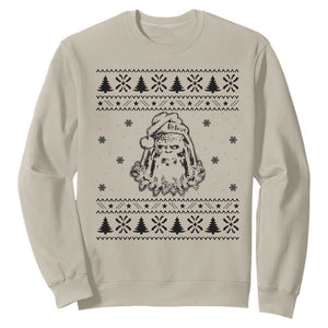 Bigfoot Santa Claus Sweatshirt Sasquatch Lovers Funny Xmas Ugly TS10 Sand Print Your Wear