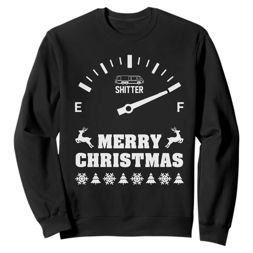 Merry Christmas Shitter's Full Sweatshirt Funny Ugly Christmas Sweater TS10 Black Print Your Wear