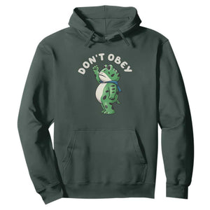 Portland Frog Hoodie Don't Obey Inflatable Costume Protest TS10 Dark Forest Green Print Your Wear