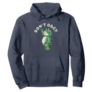 Portland Frog Hoodie Don't Obey Inflatable Costume Protest TS10 Navy Print Your Wear