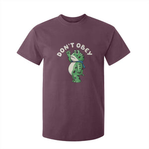 Portland Frog T Shirt For Kid Don't Obey Inflatable Costume Protest TS10 Maroon Print Your Wear