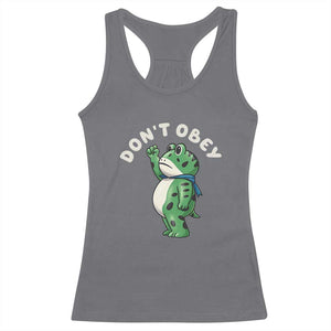 Portland Frog Racerback Tank Top Don't Obey Inflatable Costume Protest TS10 Charcoal Print Your Wear