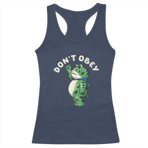 Portland Frog Racerback Tank Top Don't Obey Inflatable Costume Protest TS10 Navy Print Your Wear