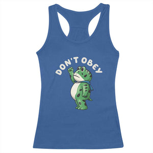 Portland Frog Racerback Tank Top Don't Obey Inflatable Costume Protest TS10 Royal Blue Print Your Wear