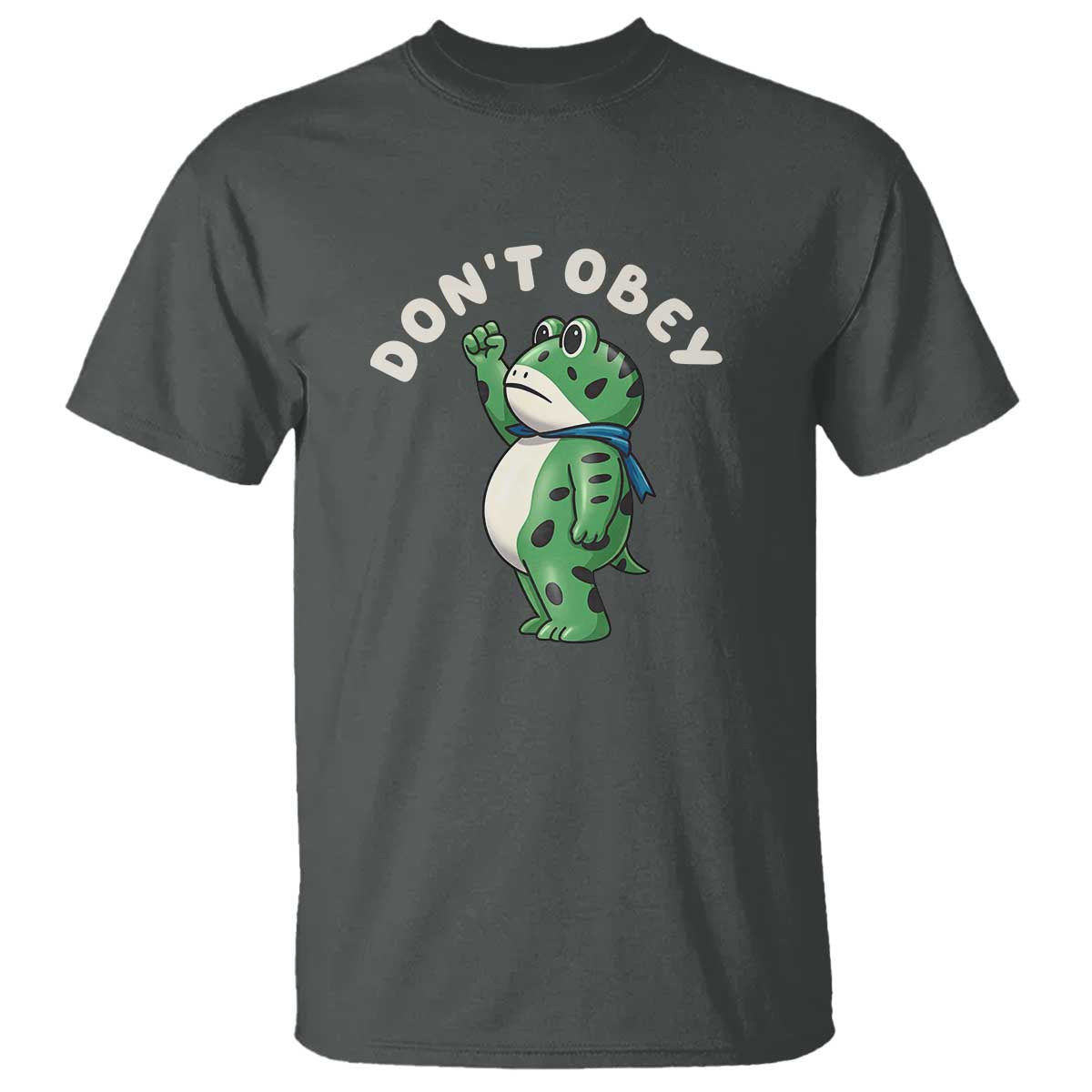 Portland Frog T Shirt Don't Obey Inflatable Costume Protest TS10 Dark Heather Print Your Wear