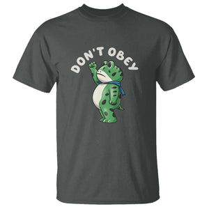 Portland Frog T Shirt Don't Obey Inflatable Costume Protest TS10 Dark Heather Print Your Wear