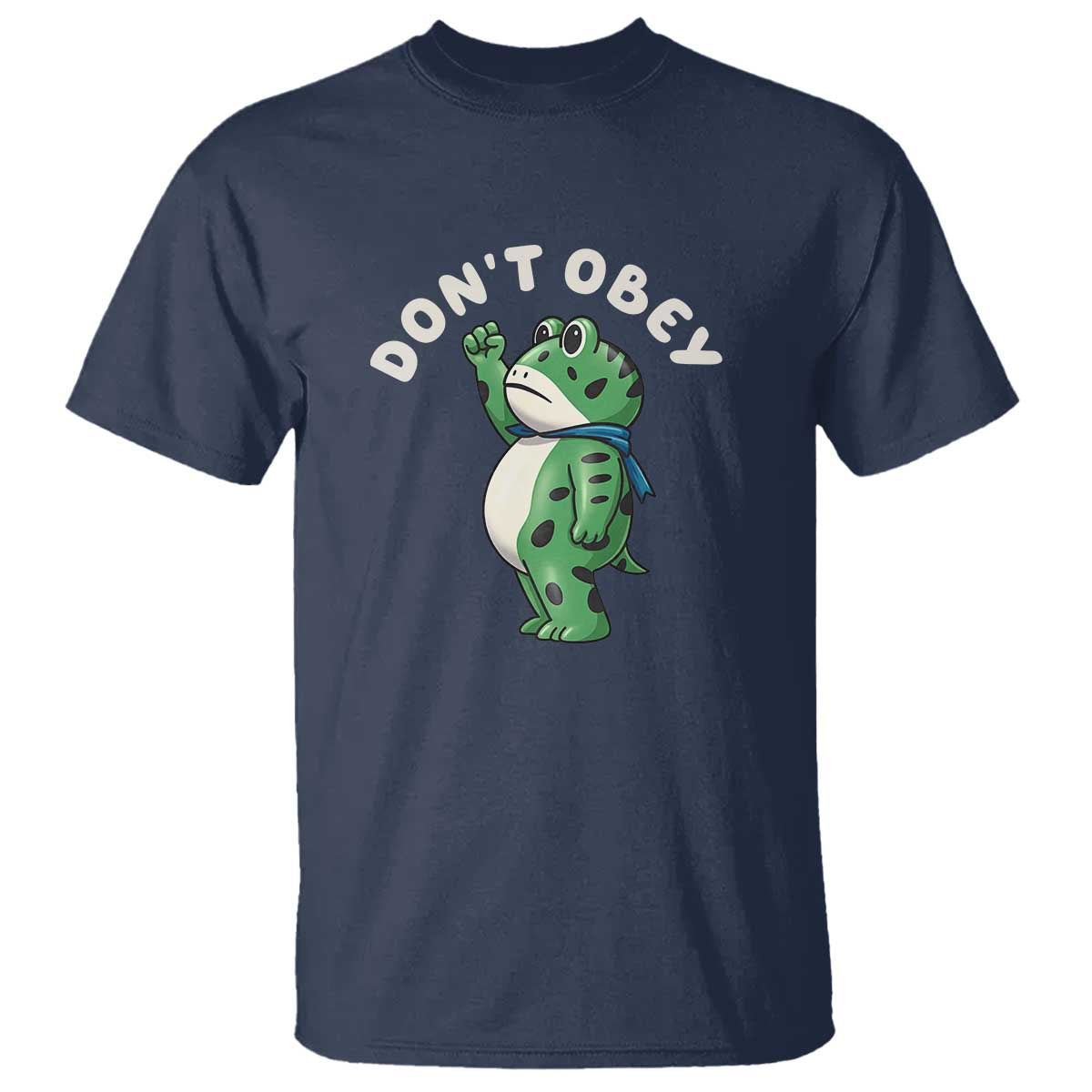 Portland Frog T Shirt Don't Obey Inflatable Costume Protest TS10 Navy Print Your Wear
