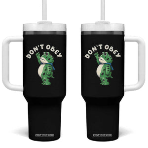 Portland Frog Tumbler With Handle Don't Obey Inflatable Costume Protest TS10 One Size: 40 oz Black Print Your Wear
