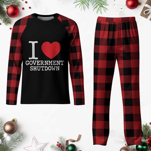 I Love Government Shutdown Plaid Pajama Set Libertarian Anarchist TS10 Buffalo Plaid Print Your Wear