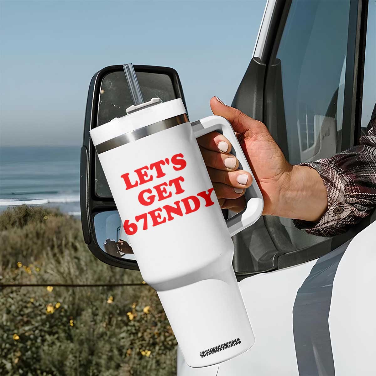Let's Get Sendy 67 Tumbler With Handle Funny 6 7 Six Seven 6 7endy Meme TS10 Print Your Wear