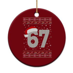 Funny Six Seven 6 7 Meme Ugly Christmas Ceramic Ornament Gen Alpha Slang TS10 1pc Red Print Your Wear