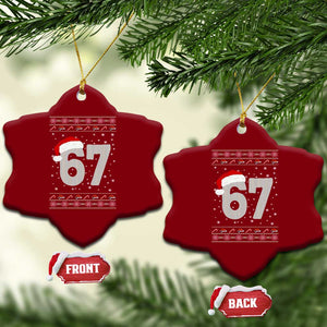 Funny Six Seven 6 7 Meme Ugly Christmas Ceramic Ornament Gen Alpha Slang TS10 Print Your Wear