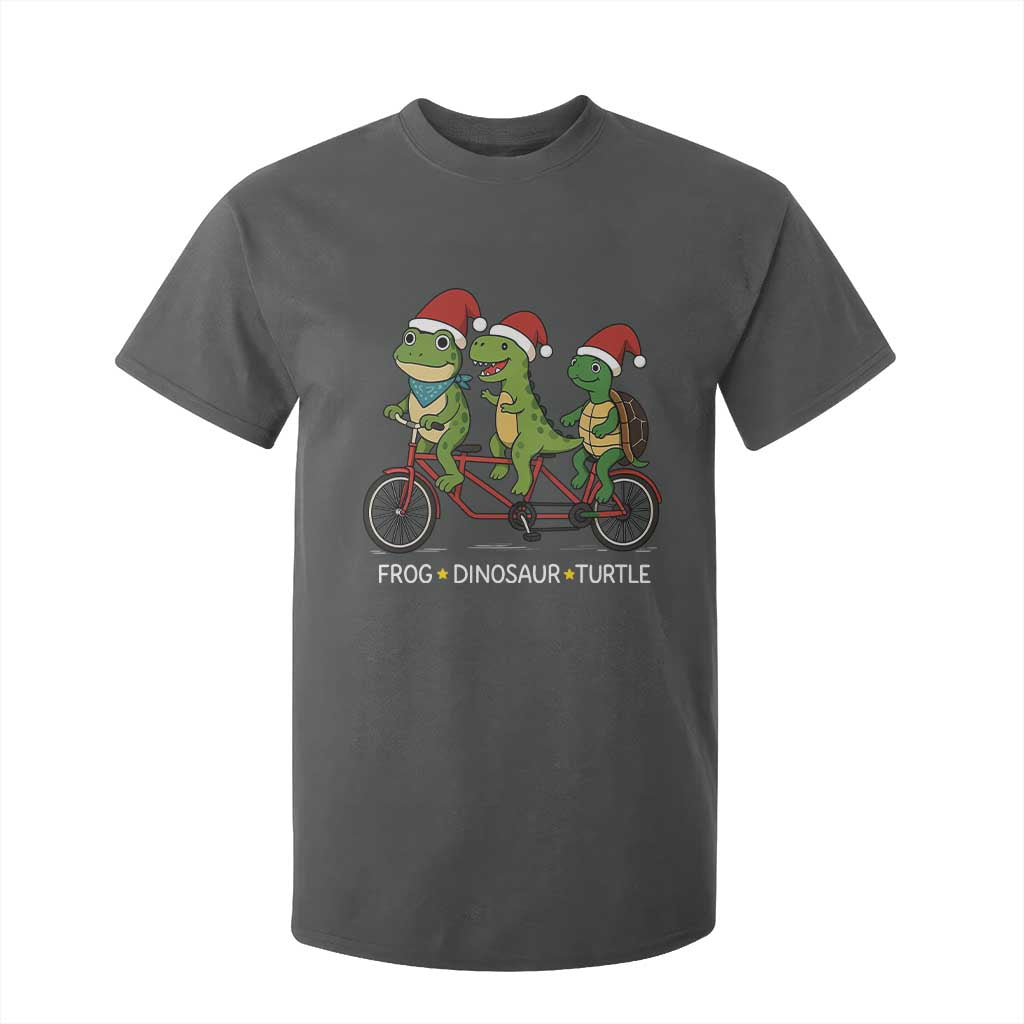 Subtle FDT Christmas T Shirt For Kid Frog Dinosaur Turtle Political Satire TS10 Dark Heather Print Your Wear