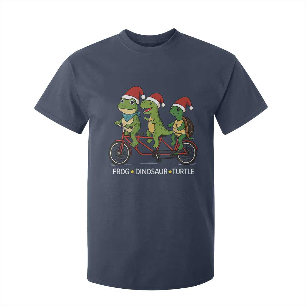 Subtle FDT Christmas T Shirt For Kid Frog Dinosaur Turtle Political Satire TS10 Navy Print Your Wear