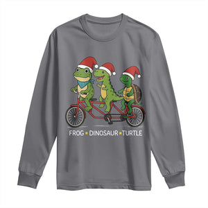 Subtle FDT Christmas Long Sleeve Shirt Frog Dinosaur Turtle Political Satire TS10 Charcoal Print Your Wear