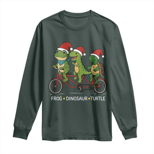 Subtle FDT Christmas Long Sleeve Shirt Frog Dinosaur Turtle Political Satire TS10 Dark Forest Green Print Your Wear