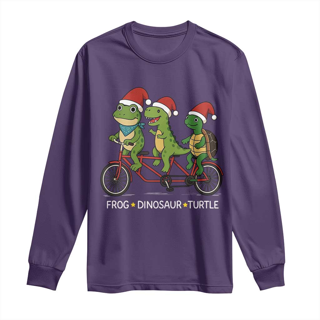 Subtle FDT Christmas Long Sleeve Shirt Frog Dinosaur Turtle Political Satire TS10 Purple Print Your Wear