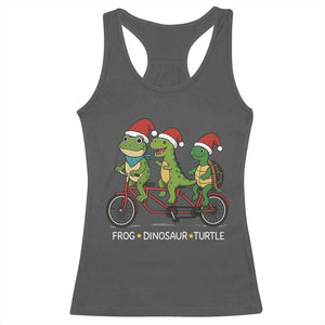 Subtle FDT Christmas Racerback Tank Top Frog Dinosaur Turtle Political Satire TS10 Dark Heather Print Your Wear