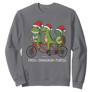 Subtle FDT Christmas Sweatshirt Frog Dinosaur Turtle Political Satire TS10 Charcoal Print Your Wear
