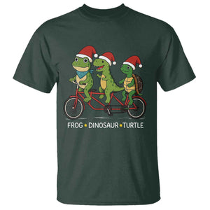 Subtle FDT Christmas T Shirt Frog Dinosaur Turtle Political Satire TS10 Dark Forest Green Print Your Wear