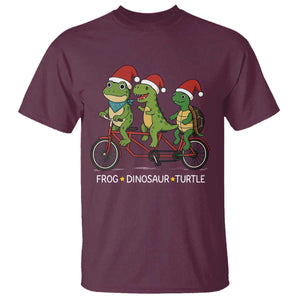 Subtle FDT Christmas T Shirt Frog Dinosaur Turtle Political Satire TS10 Maroon Print Your Wear