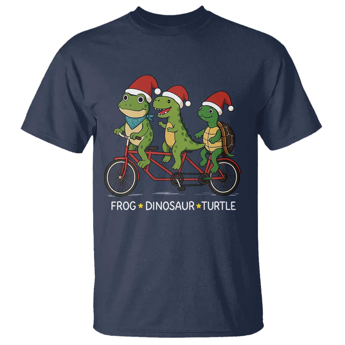 Subtle FDT Christmas T Shirt Frog Dinosaur Turtle Political Satire TS10 Navy Print Your Wear