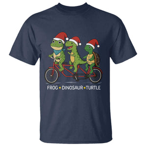 Subtle FDT Christmas T Shirt Frog Dinosaur Turtle Political Satire TS10 Navy Print Your Wear