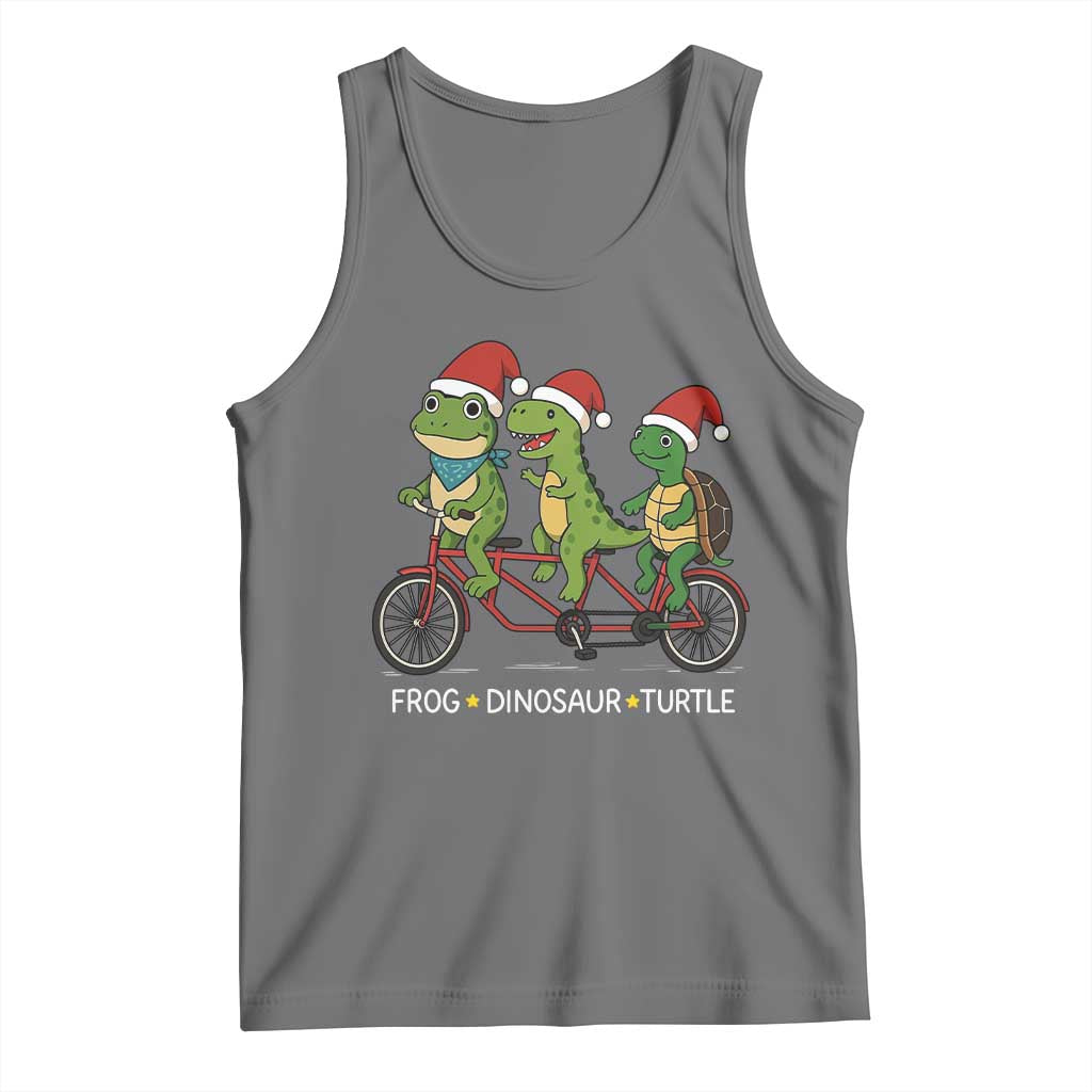 Subtle FDT Christmas Tank Top Frog Dinosaur Turtle Political Satire TS10 Black Heather Print Your Wear