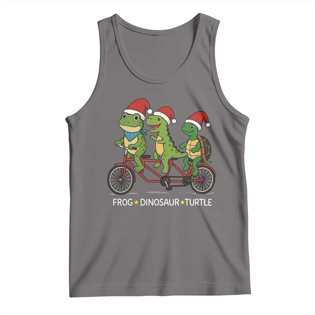 Subtle FDT Christmas Tank Top Frog Dinosaur Turtle Political Satire TS10 Deep Heather Print Your Wear