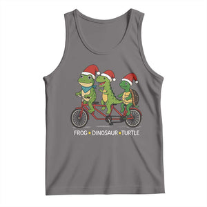 Subtle FDT Christmas Tank Top Frog Dinosaur Turtle Political Satire TS10 Deep Heather Print Your Wear