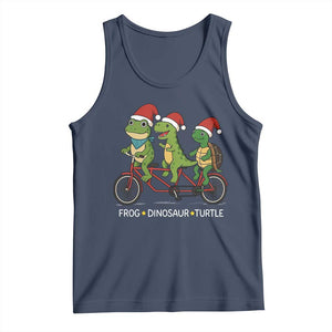 Subtle FDT Christmas Tank Top Frog Dinosaur Turtle Political Satire TS10 Navy Print Your Wear