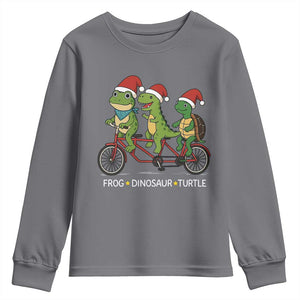 Subtle FDT Christmas Youth Sweatshirt Frog Dinosaur Turtle Political Satire TS10 Charcoal Print Your Wear