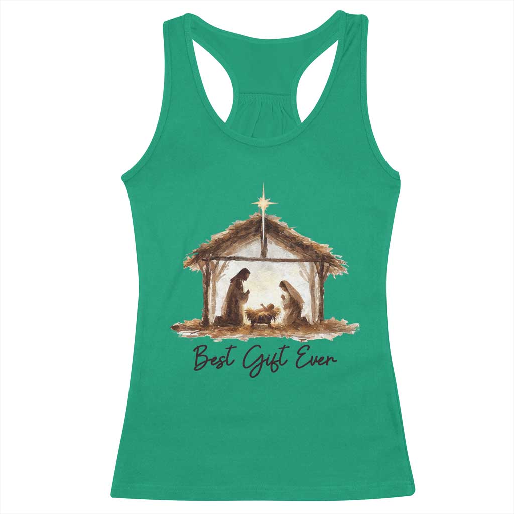 Nativity Scene Racerback Tank Top Christian Christmas Jesus Best Gift Ever TS10 Irish Green Print Your Wear