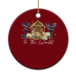 Nativity Scene Ceramic Ornament Christian Christmas Jesus Joy To The World TS10 1pc Red Print Your Wear