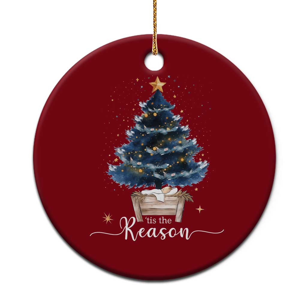 Nativity Scene Ceramic Ornament Jesus Reason Tis The Season Christian Christmas Tree TS10 1pc Red Print Your Wear