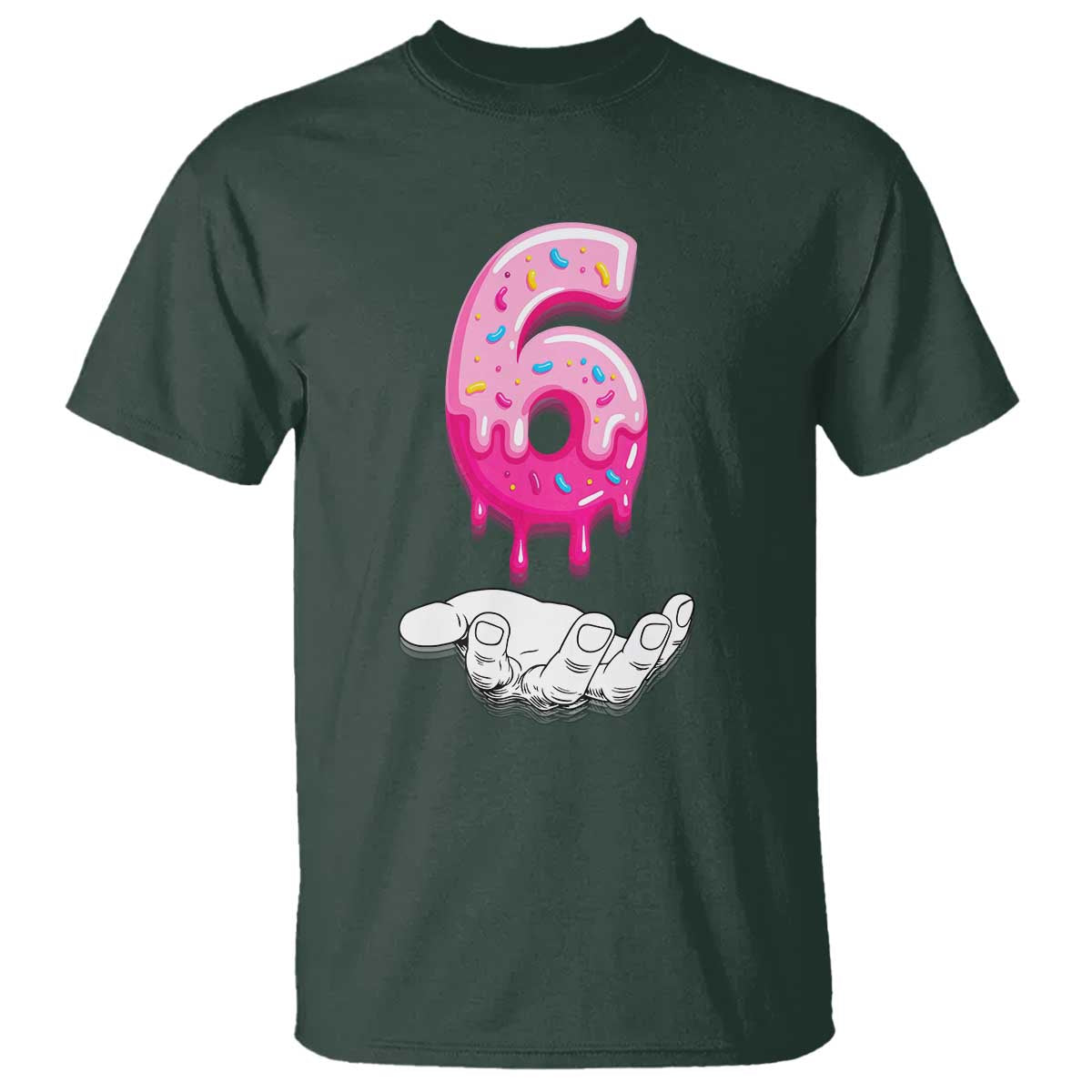 Funny 67 Six Seven Meme Couple Matching T Shirt Number 6 Baseball Ice Cream Drip TS10 Dark Forest Green Print Your Wear