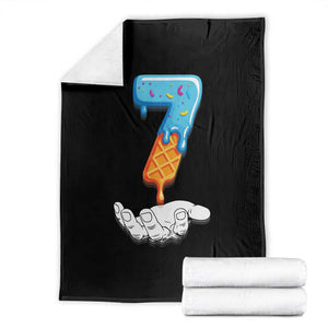 Funny 67 Six Seven Meme Couple Matching Throw Blanket Number 7 Baseball Ice Cream Drip TS10 Black Print Your Wear