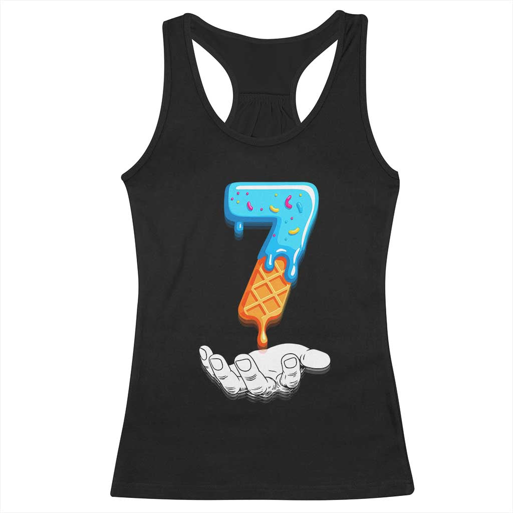 Funny 67 Six Seven Meme Couple Matching Racerback Tank Top Number 7 Baseball Ice Cream Drip TS10 Black Print Your Wear