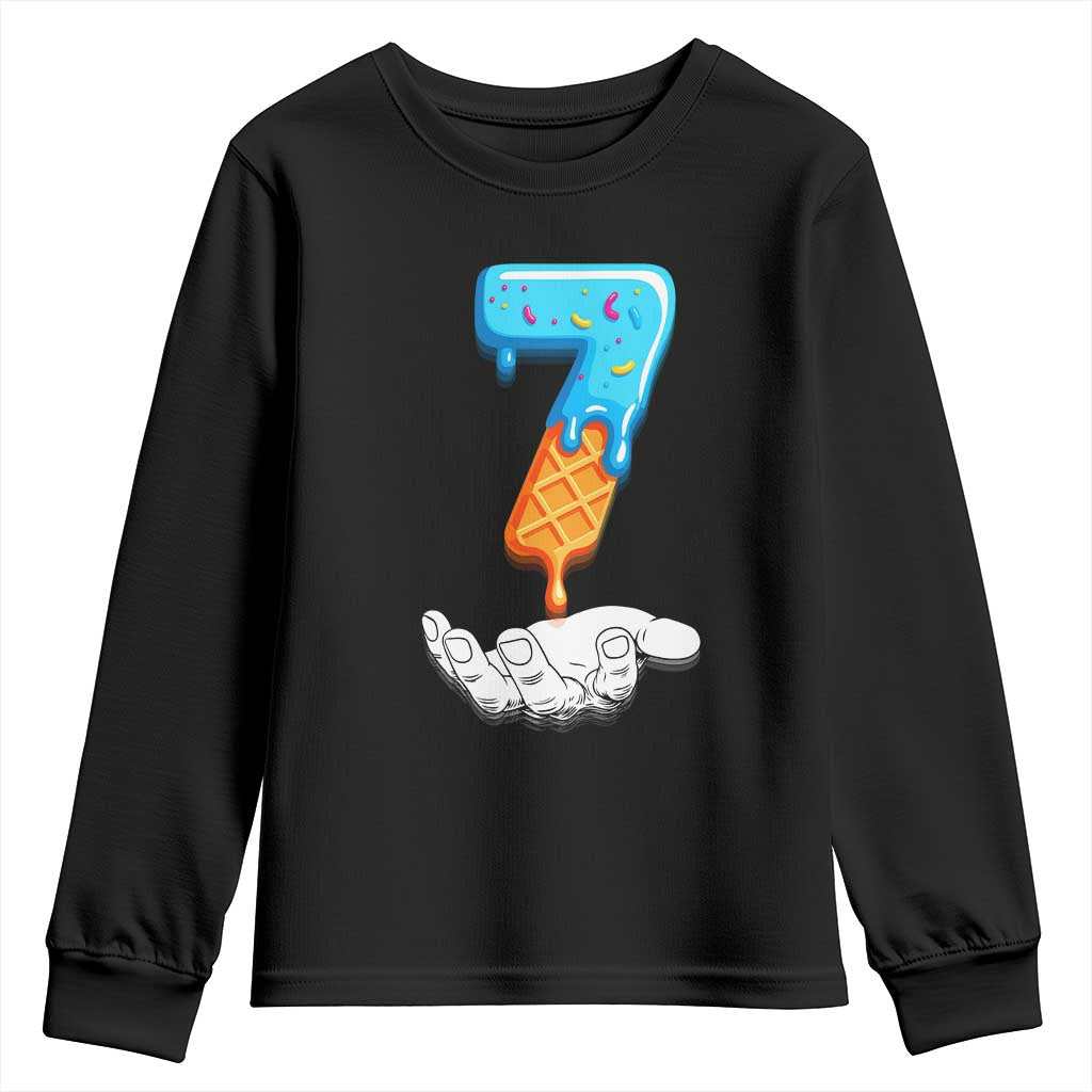 Funny 67 Six Seven Meme Couple Matching Youth Sweatshirt Number 7 Baseball Ice Cream Drip TS10 Black Print Your Wear