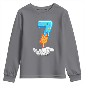 Funny 67 Six Seven Meme Couple Matching Youth Sweatshirt Number 7 Baseball Ice Cream Drip TS10 Charcoal Print Your Wear