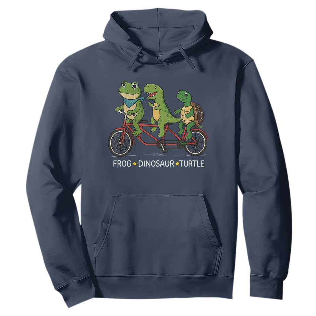 Subtle FDT Hoodie Frog Dinosaur Turtle Political Satire TS10 Navy Print Your Wear