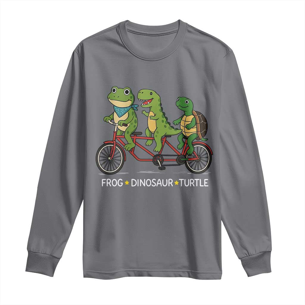 Subtle FDT Long Sleeve Shirt Frog Dinosaur Turtle Political Satire TS10 Charcoal Print Your Wear