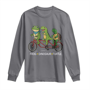 Subtle FDT Long Sleeve Shirt Frog Dinosaur Turtle Political Satire TS10 Charcoal Print Your Wear