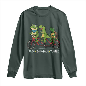Subtle FDT Long Sleeve Shirt Frog Dinosaur Turtle Political Satire TS10 Dark Forest Green Print Your Wear