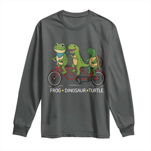 Subtle FDT Long Sleeve Shirt Frog Dinosaur Turtle Political Satire TS10 Dark Heather Print Your Wear