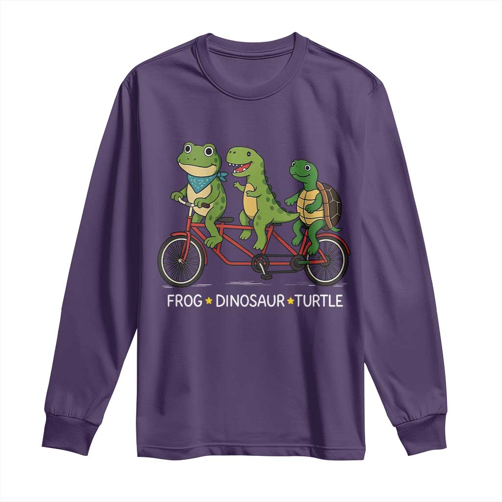 Subtle FDT Long Sleeve Shirt Frog Dinosaur Turtle Political Satire TS10 Purple Print Your Wear