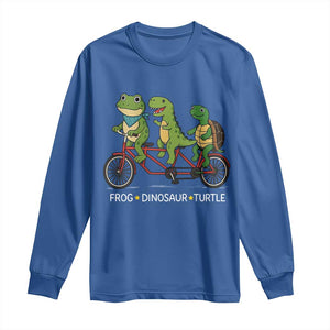Subtle FDT Long Sleeve Shirt Frog Dinosaur Turtle Political Satire TS10 Royal Blue Print Your Wear