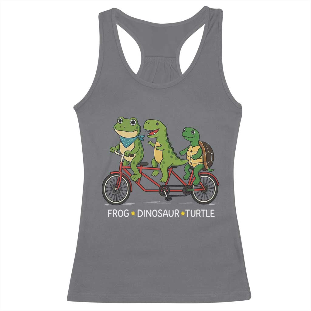 Subtle FDT Racerback Tank Top Frog Dinosaur Turtle Political Satire TS10 Charcoal Print Your Wear